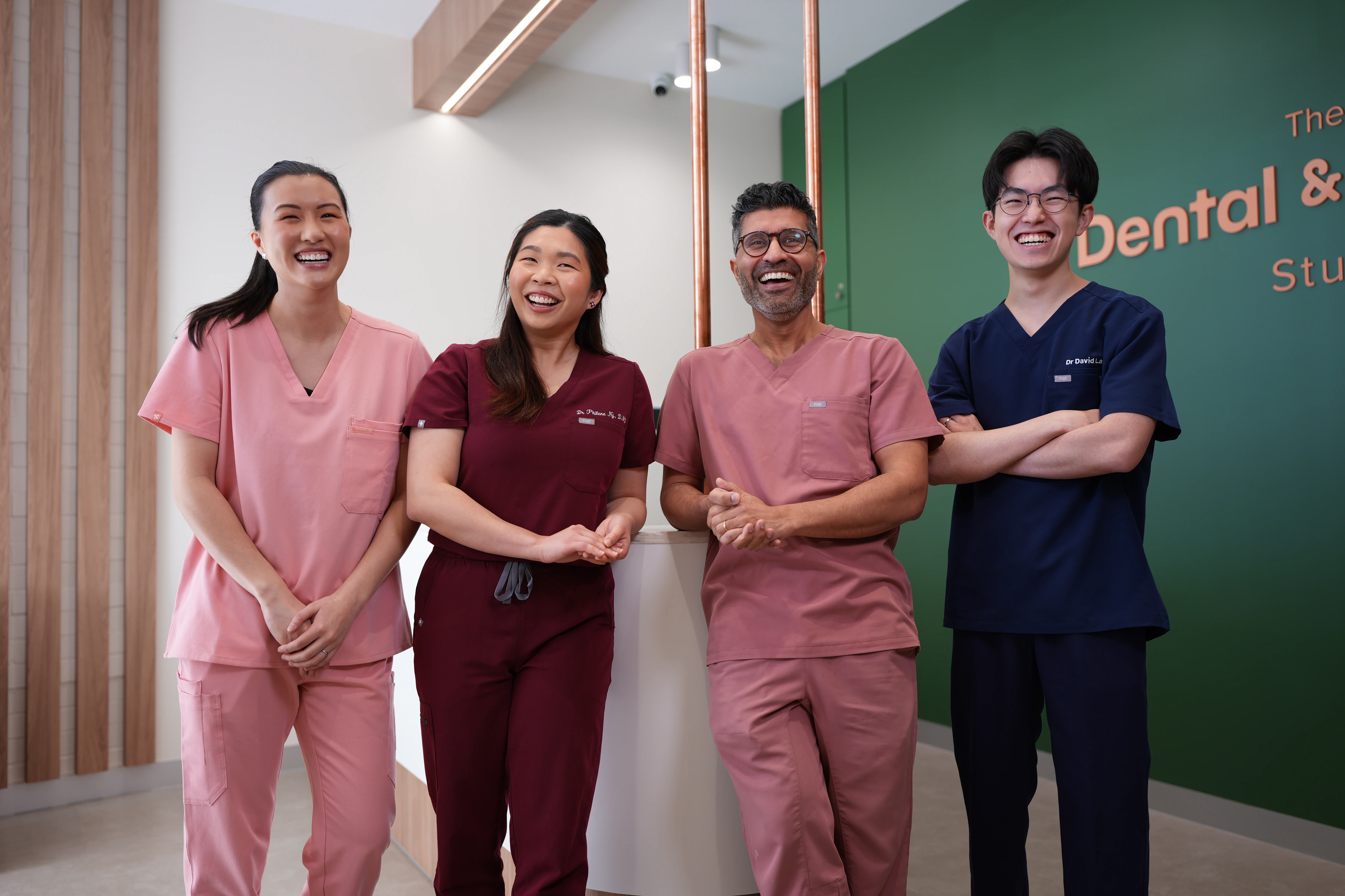 The Dental and Implant Studio clinical team standing in the studio