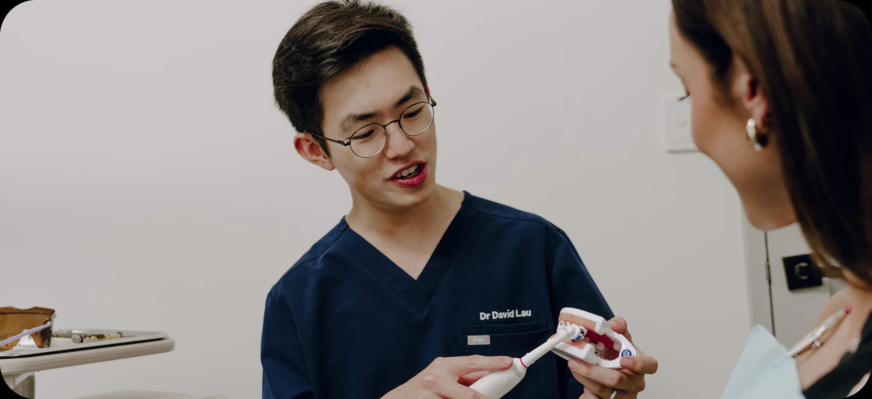 A calm dental consultation in a warm clinic setting